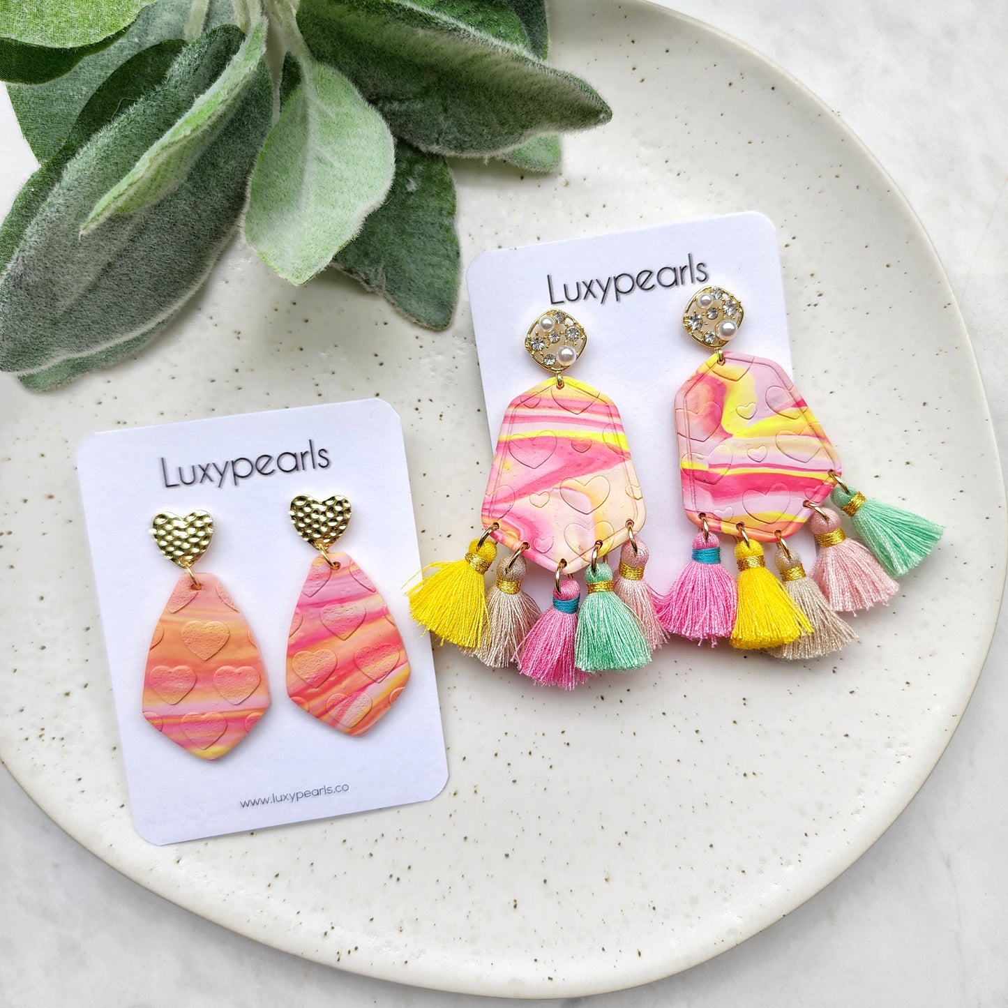 "Valentine's day" polymer clay earrings