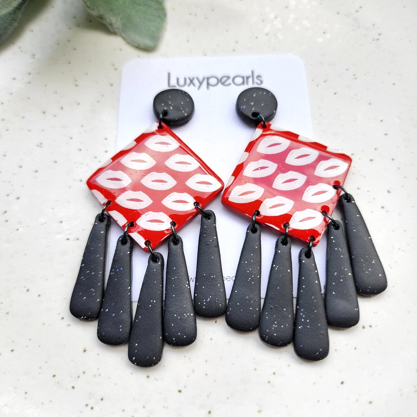 Valentine's day "Lips" polymer clay earrings