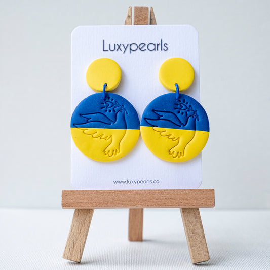 Ukrainian earrings. Support for Ukrainian crafters. Polymer clay earrings.