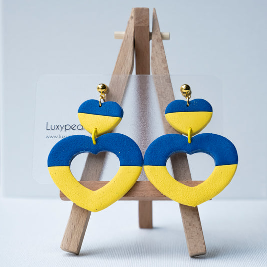 Ukrainian earrings. Support for Ukrainian crafters. Polymer clay earrings.